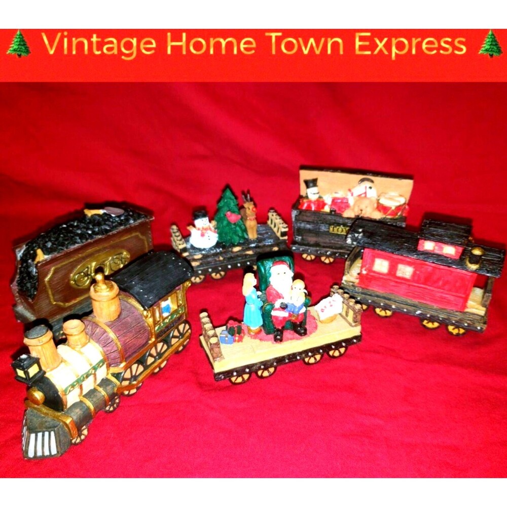 VINTAGE CHRISTMAS TRAIN SET Home Towne Decor Holiday Decoration 1998-1999